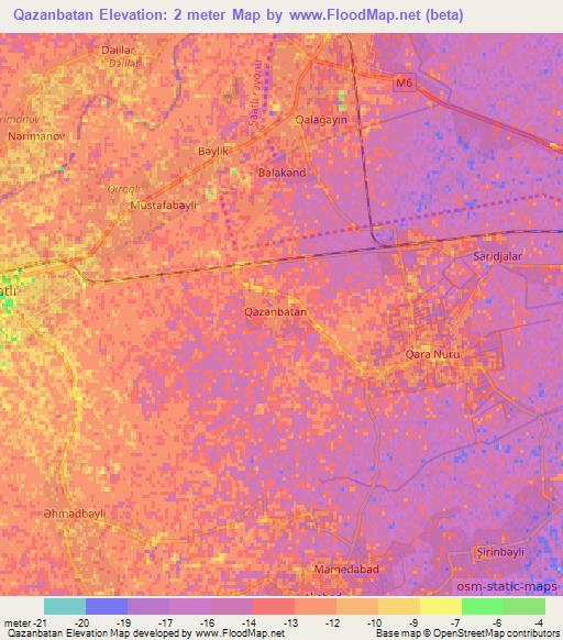 Qazanbatan,Azerbaijan Elevation Map