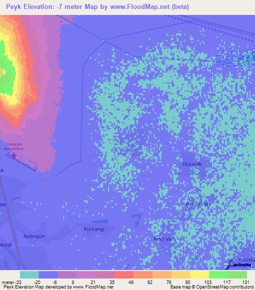 Peyk,Azerbaijan Elevation Map