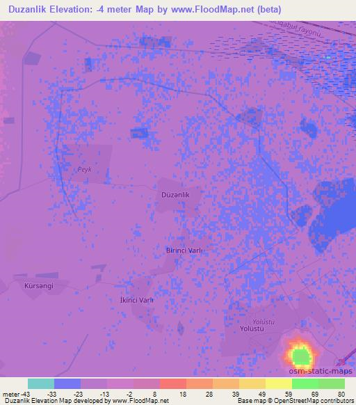 Duzanlik,Azerbaijan Elevation Map