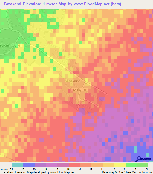 Tazakand,Azerbaijan Elevation Map