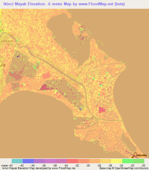 Ikinci Mayak,Azerbaijan Elevation Map