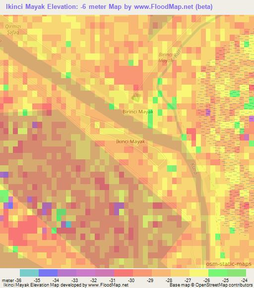 Ikinci Mayak,Azerbaijan Elevation Map
