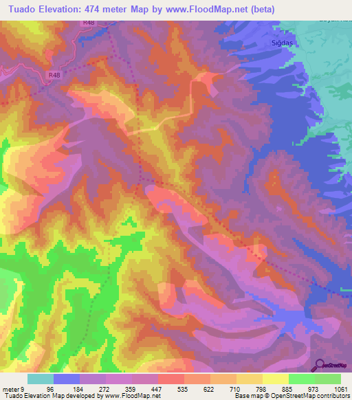 Tuado,Azerbaijan Elevation Map
