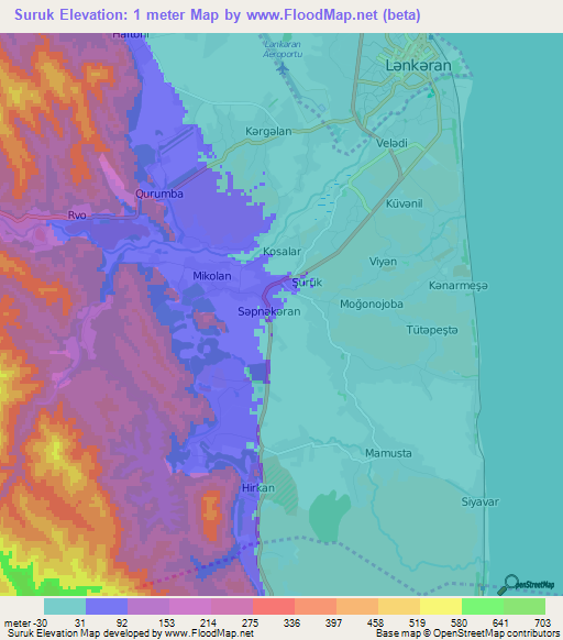 Suruk,Azerbaijan Elevation Map