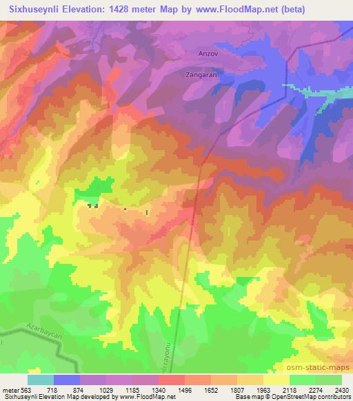 Sixhuseynli,Azerbaijan Elevation Map
