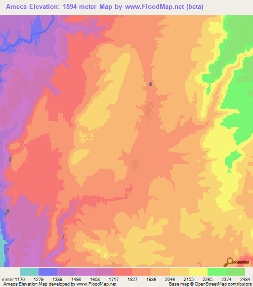 Elevation of Ameca,Mexico Elevation Map, Topography, Contour