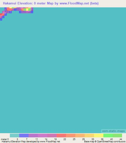 Hakamui,French Polynesia Elevation Map
