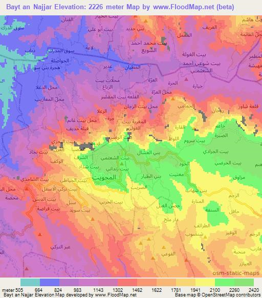 Bayt an Najjar,Yemen Elevation Map