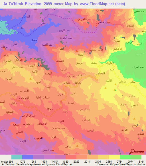 At Ta`birah,Yemen Elevation Map