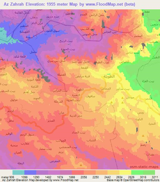 Az Zahrah,Yemen Elevation Map