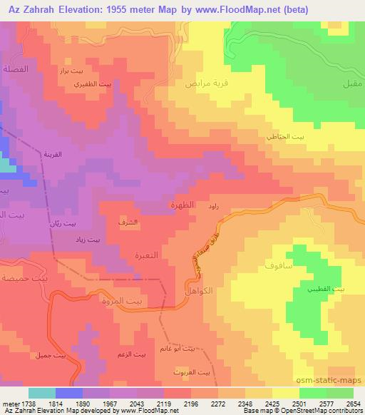 Az Zahrah,Yemen Elevation Map