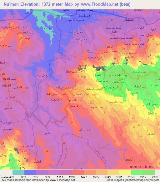 Nu`man,Yemen Elevation Map