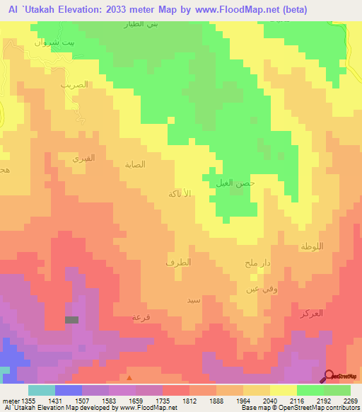 Al `Utakah,Yemen Elevation Map