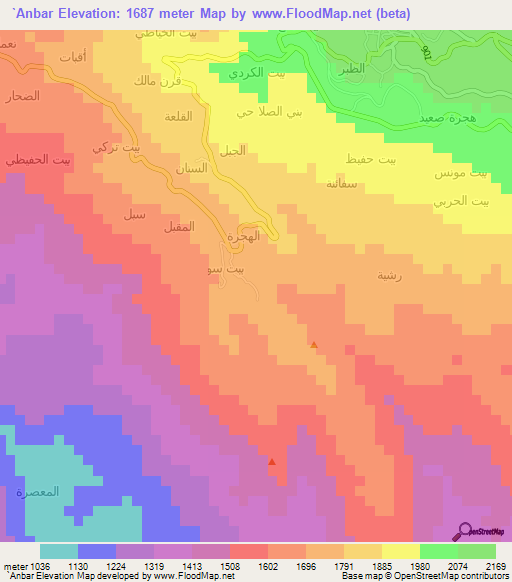 `Anbar,Yemen Elevation Map