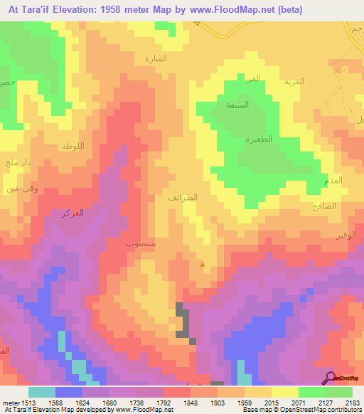 At Tara'if,Yemen Elevation Map