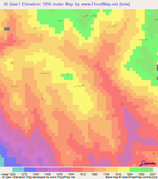 Al Qaw`i,Yemen Elevation Map