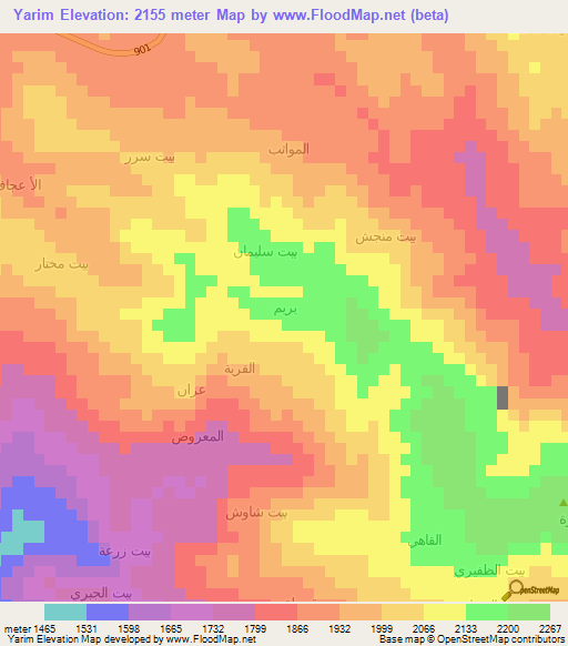 Yarim,Yemen Elevation Map