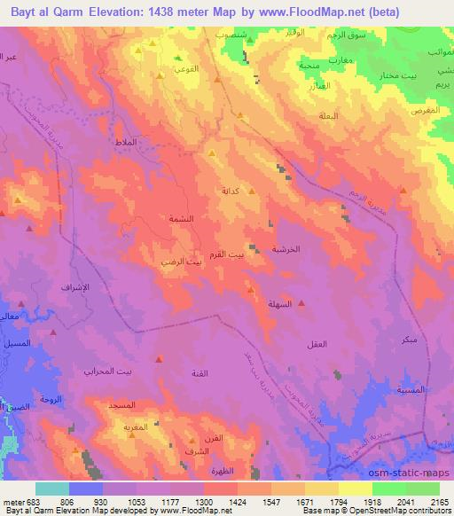Bayt al Qarm,Yemen Elevation Map