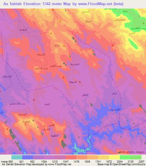 As Sahlah,Yemen Elevation Map