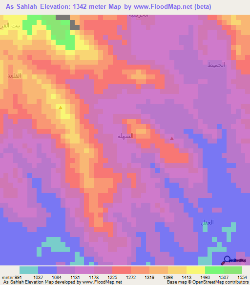 As Sahlah,Yemen Elevation Map