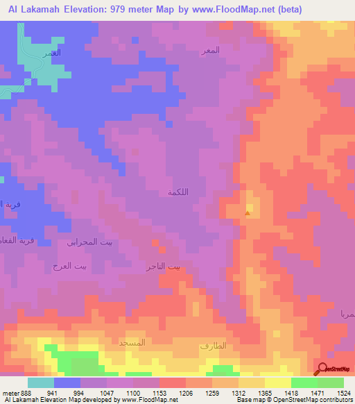 Al Lakamah,Yemen Elevation Map