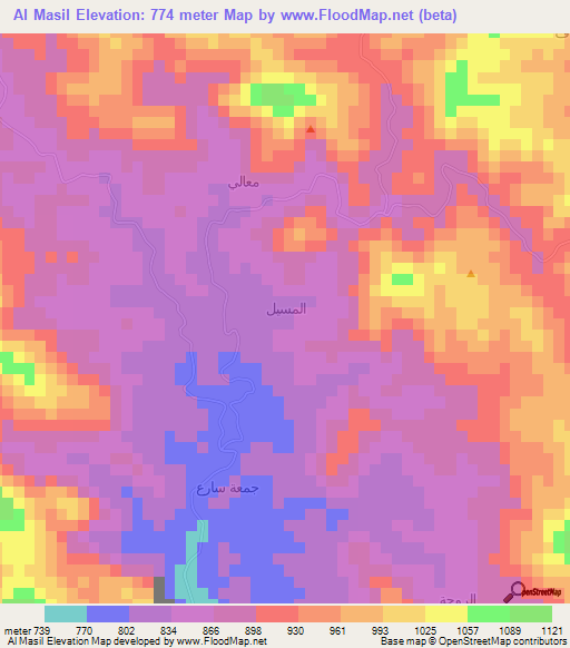 Al Masil,Yemen Elevation Map
