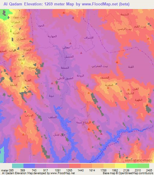 Al Qadam,Yemen Elevation Map