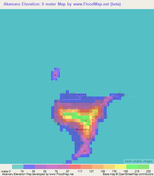 Akamaru,French Polynesia Elevation Map