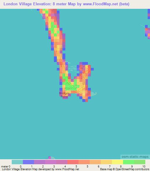 London Village,Kiribati Elevation Map