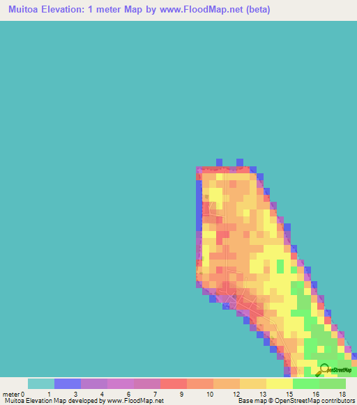 Muitoa,Tonga Elevation Map