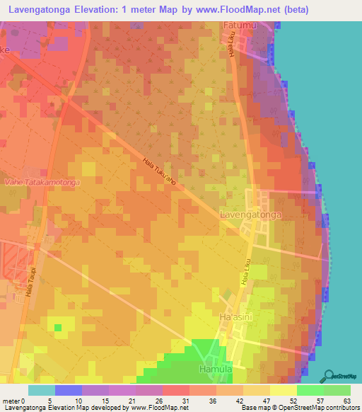 Lavengatonga,Tonga Elevation Map