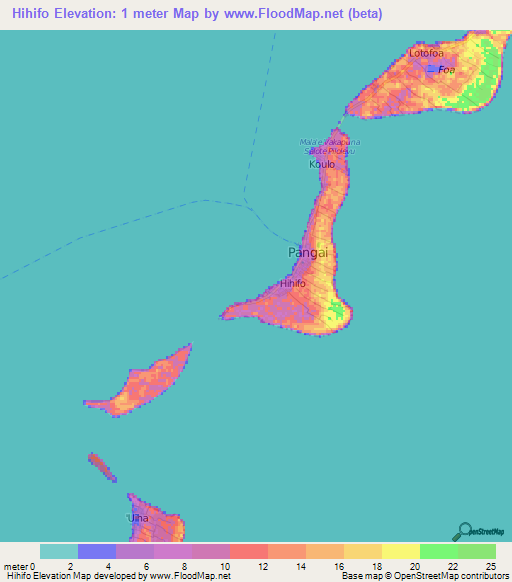 Hihifo,Tonga Elevation Map