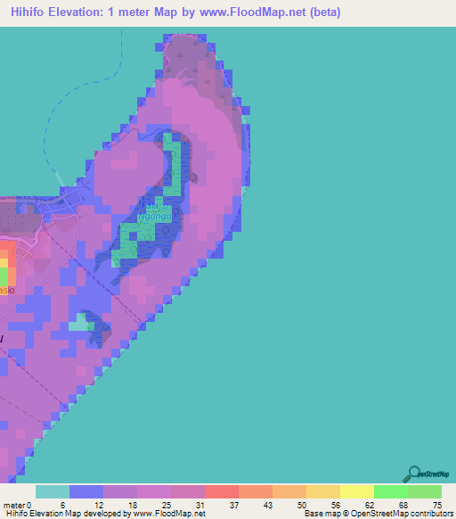 Hihifo,Tonga Elevation Map