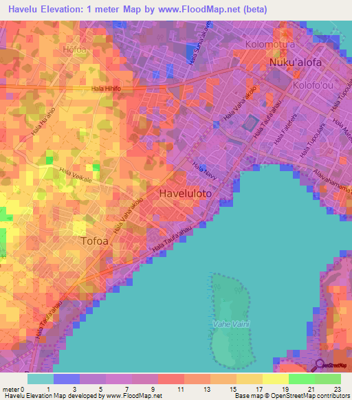 Havelu,Tonga Elevation Map