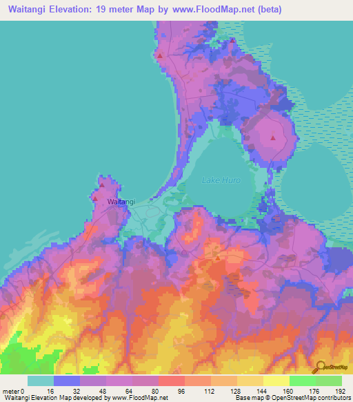 Elevation of Waitangi,New Zealand Elevation Map, Topography, Contour