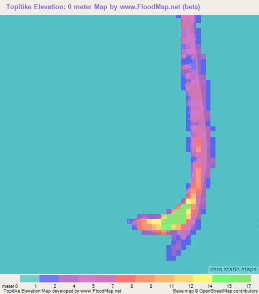 Topitike,French Polynesia Elevation Map