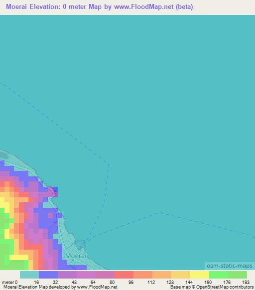 Moerai,French Polynesia Elevation Map