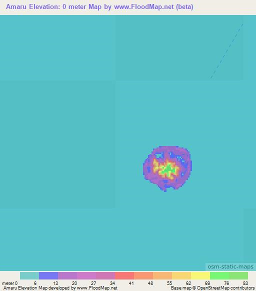 Amaru,French Polynesia Elevation Map