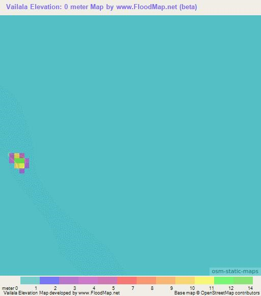 Vailala,Wallis and Futuna Elevation Map