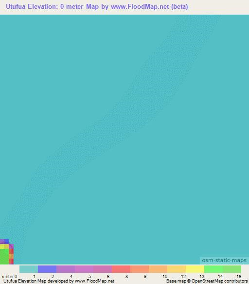 Utufua,Wallis and Futuna Elevation Map
