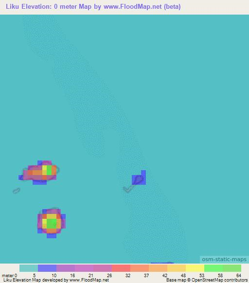 Liku,Wallis and Futuna Elevation Map