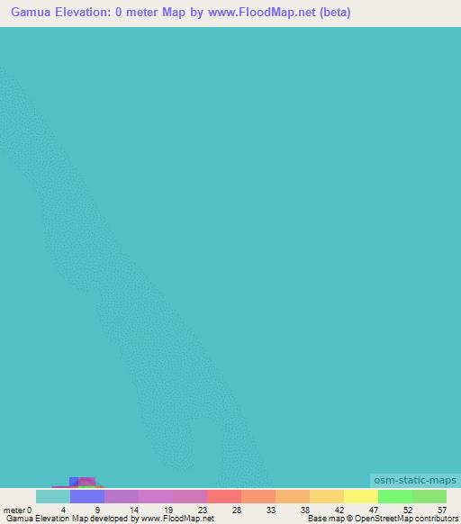 Gamua,Wallis and Futuna Elevation Map