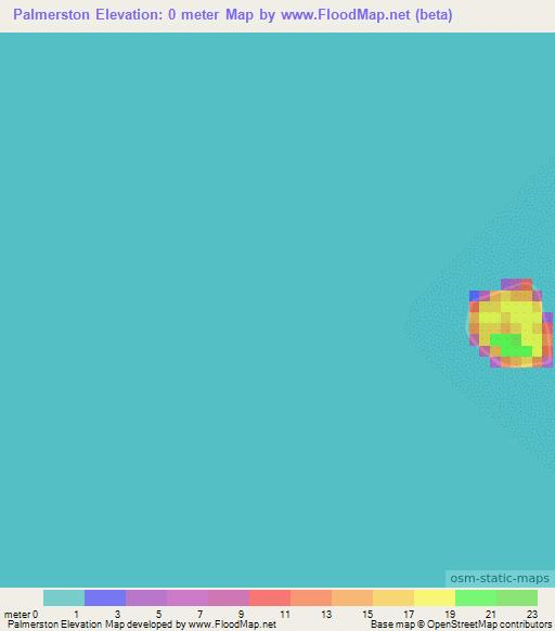Palmerston,Cook Islands Elevation Map