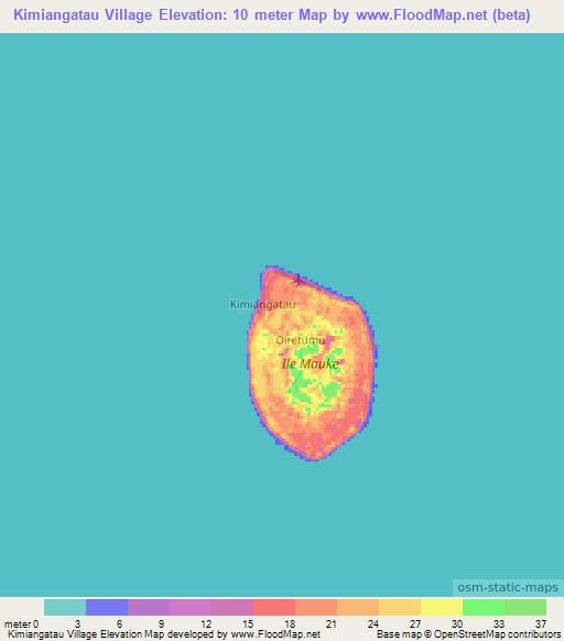 Kimiangatau Village,Cook Islands Elevation Map