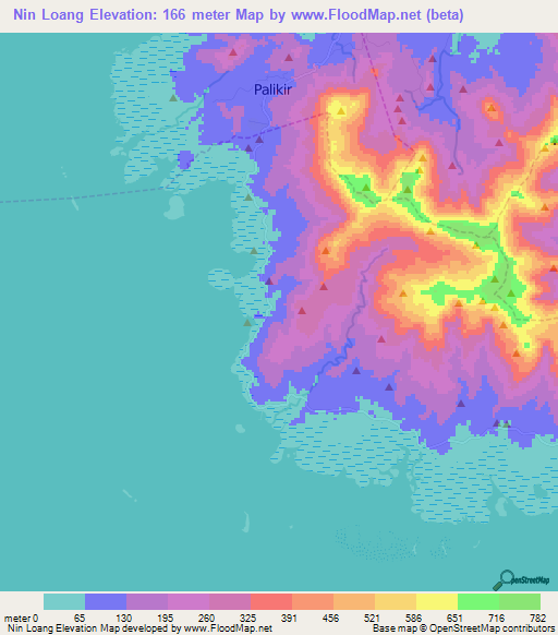 Nin Loang,Micronesia Elevation Map