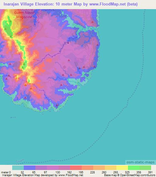 Inarajan Village,Guam Elevation Map