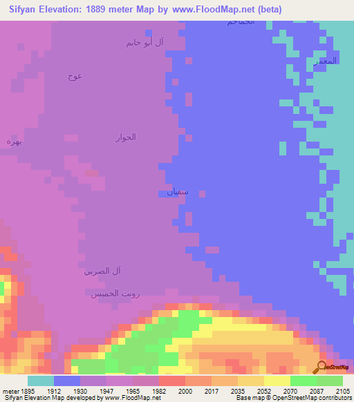 Sifyan,Yemen Elevation Map