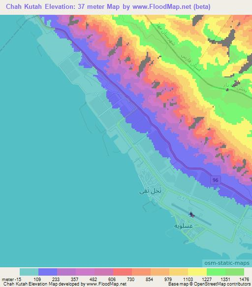 Chah Kutah,Iran Elevation Map