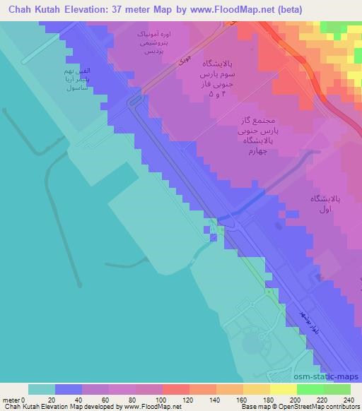 Chah Kutah,Iran Elevation Map