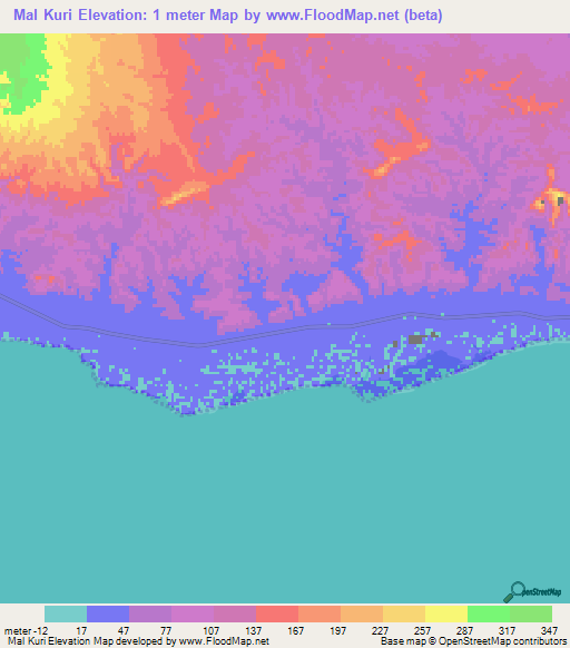 Mal Kuri,Iran Elevation Map